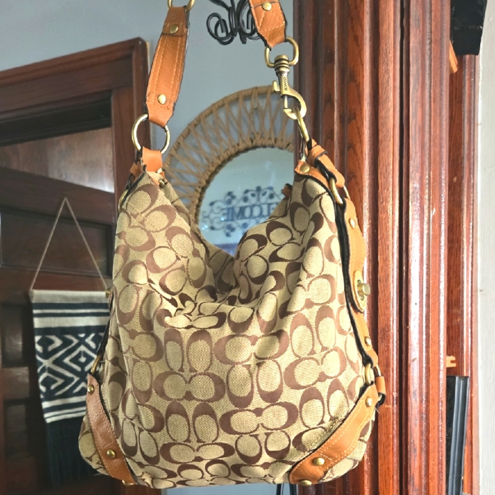 Coach Brown Hobo Patterned Women's Bag